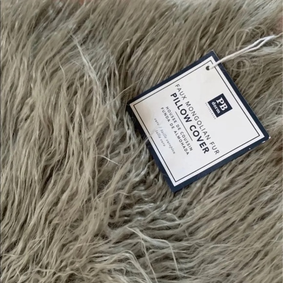 Pottery Barn Euro faux Mongolian fur Pillow case - Picture 3 of 7